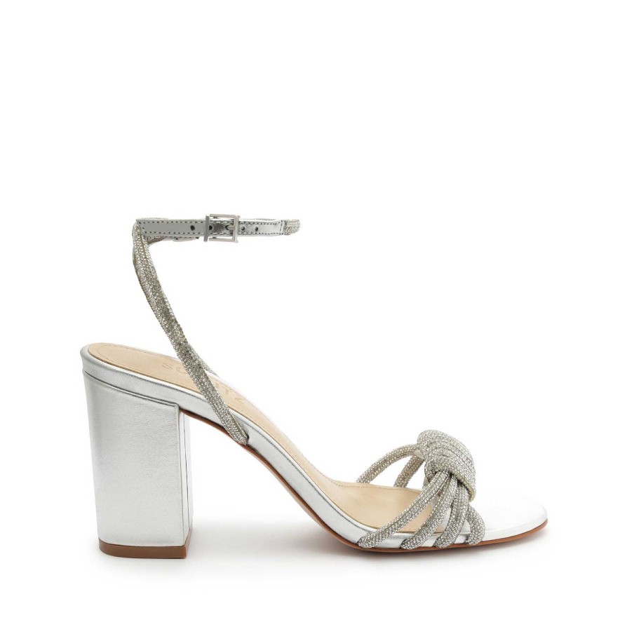 Sandale Jewell Block Aus Metallic-Nappaleder | Schutz Shoes Best