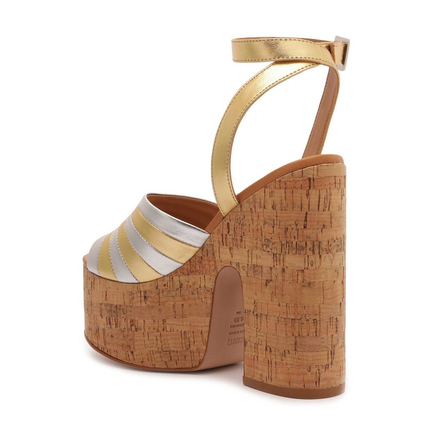 Imani Sandale Aus Metallic-Leder | Schutz Shoes Online